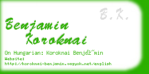 benjamin koroknai business card